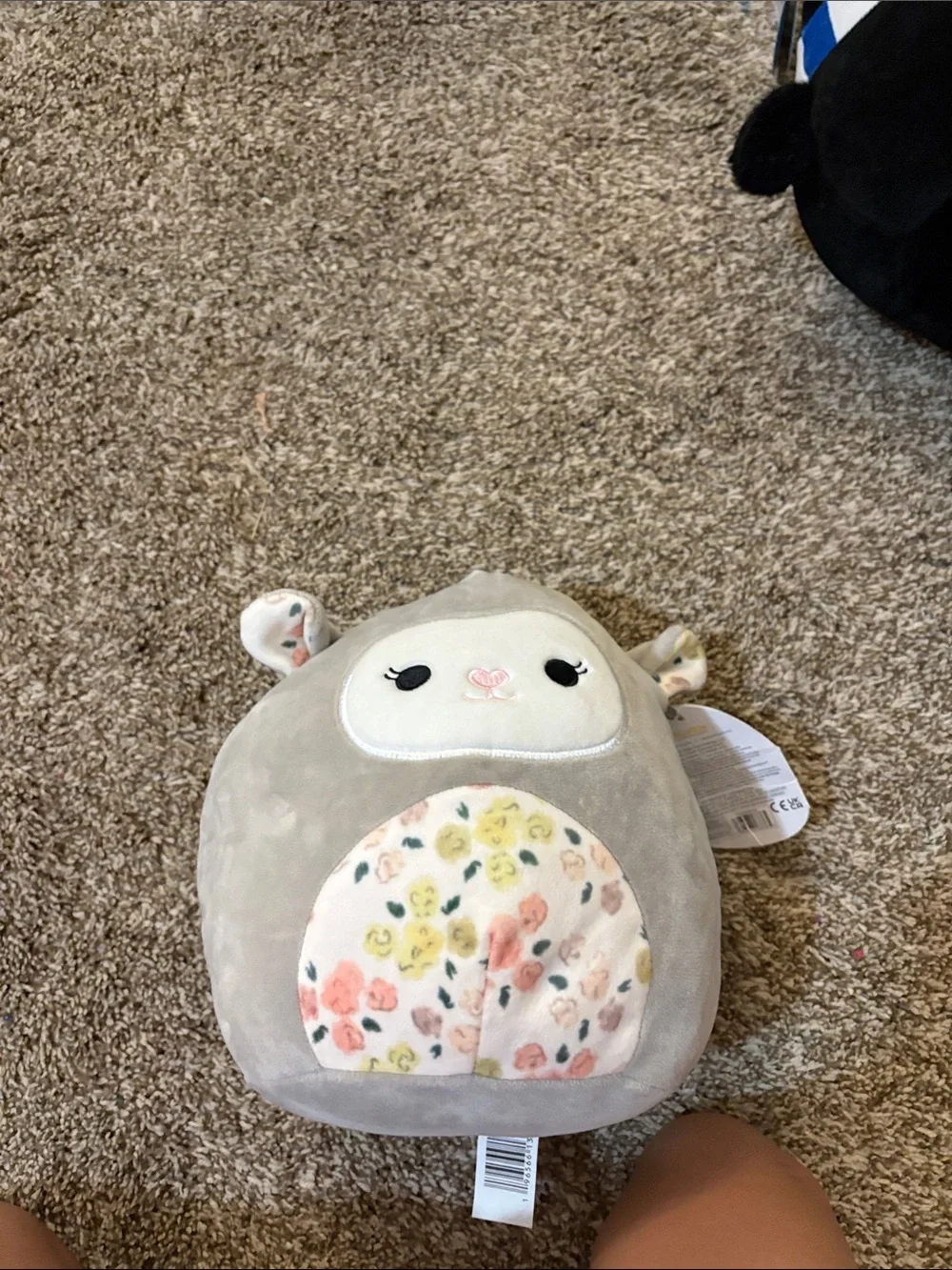 Squishmallows Gray Floral Pocket Plush